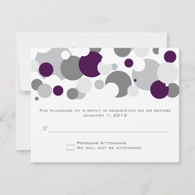 Burbujas de champagne Purple/Silver RSVP (Anverso)