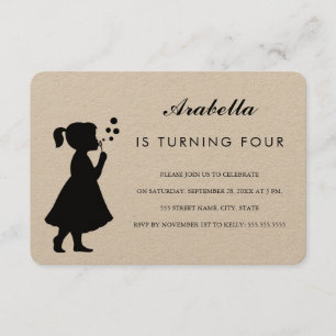 burbujas de soplo de chica Invitación a la fiesta