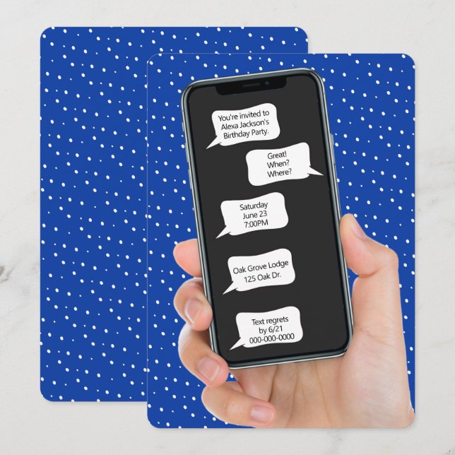 Burbujas de texto para invitación de fiesta de cum (Anverso / Reverso)