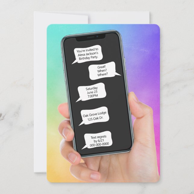 Burbujas de texto para invitación de fiesta de cum (Anverso)