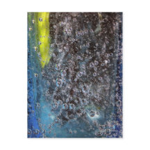 Burbujas en postal de vidrio