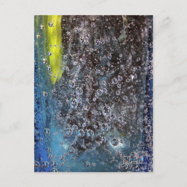 Burbujas en postal de vidrio (Anverso)