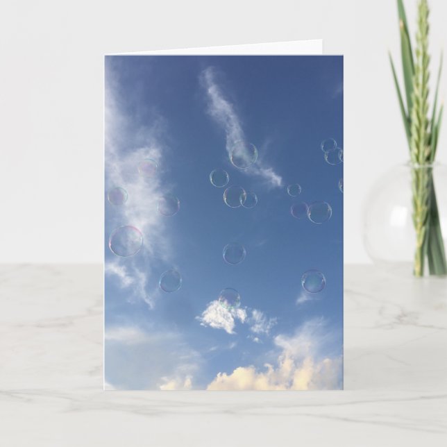 Burbujas en una tarjeta en blanco de verano (Anverso)