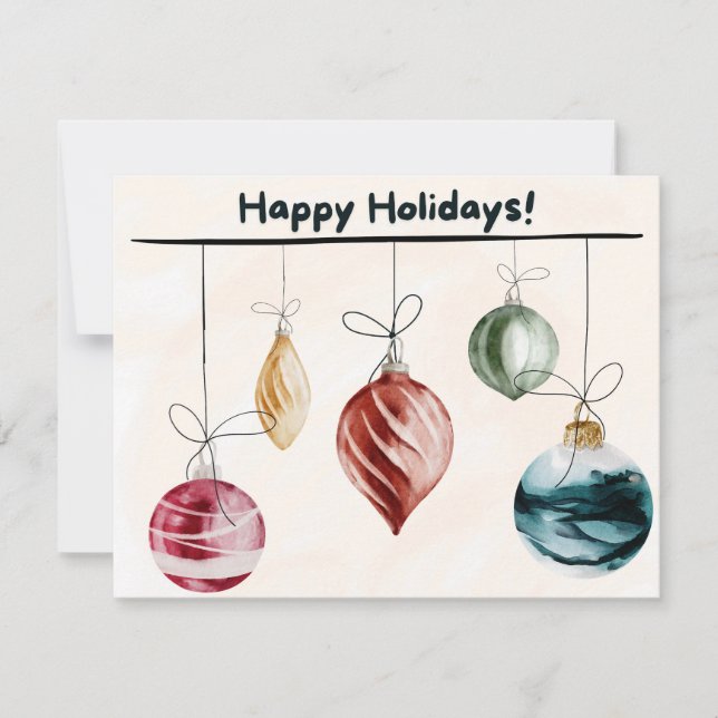 Burbujas Feliz Navidad con Acuarela (Anverso)