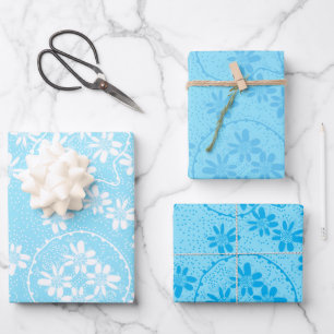 Burbujas florales Polka Dot 5 Hojas planas de pape