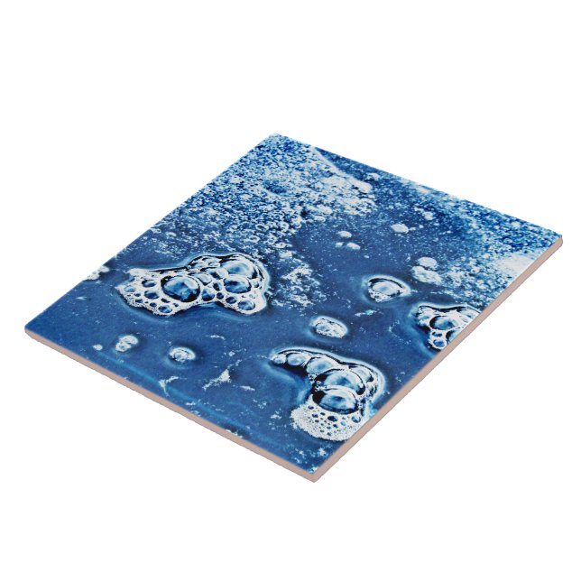 Burbujas Hielo Agua Azul Azulejos Cerámica (Lado)