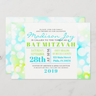 BURBUJAS LUMINOSAS Bat Mitzvah Invitación