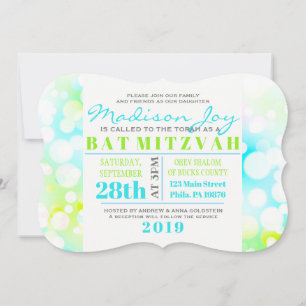 BURBUJAS LUMINOSAS Bat Mitzvah Invitación