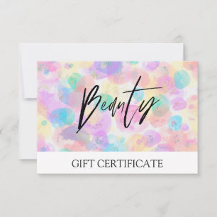 *~* Burbujas Pastel TARJETA DE REGALO DE BELLEZA D