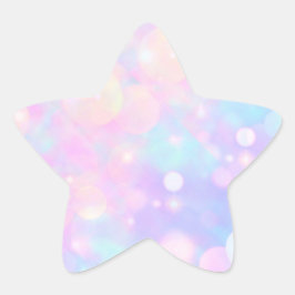 Burbujas pasteles sobre el Pegatina Estrella Rosa