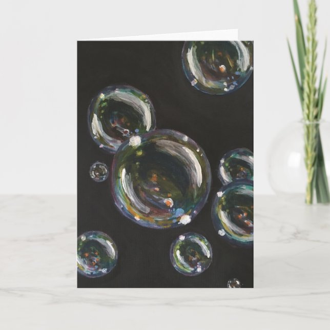 Burbujas - Pintura original - Tarjeta de felicitac (Anverso)