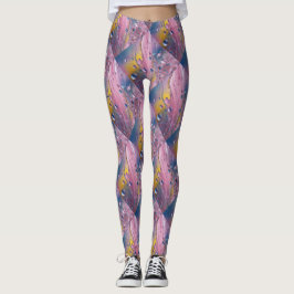 Burbujas rosas azules Leggings
