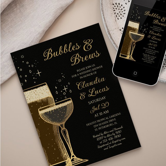 Burbujas se produce Parejas Boda Ducha Invitación (Subido por el creador)