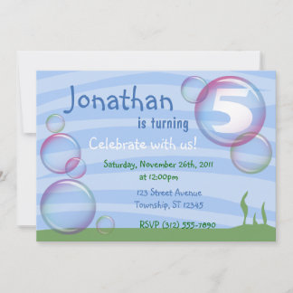 Burbujas submarinas azules Invitaciones de cumplea