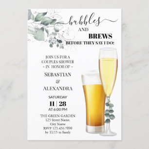Burbujas y breves Parejas Duchan Invitación