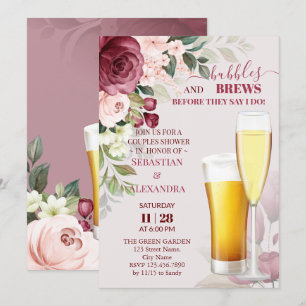 Burbujas y breves Parejas Duchan Invitación