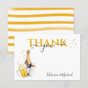 Burbujas y cerveza Ducha de bebé Gracias tarjeta