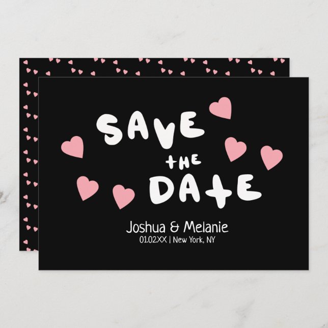 Burbujas y corazones salvan las Invitaciones de la (Anverso / Reverso)