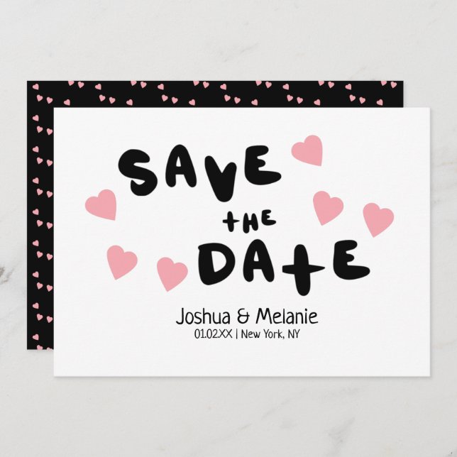 Burbujas y corazones salvan las Invitaciones de la (Anverso / Reverso)