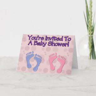 Burbujas y pies de invitación de Baby Shower