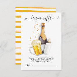 Burbujas y tarjeta de rifa para pañales de cerveza