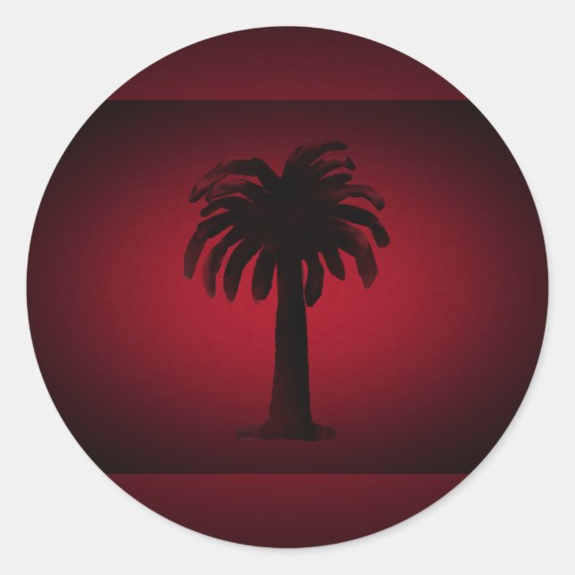 Burgandy Palmetto Palm Pegatina (Anverso)
