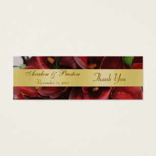 Burgandy Red Cali Lilies Floral Wedding Favor Etiq