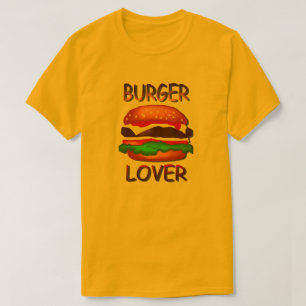 Burger Lover Hamburger Mens Gold Camiseta