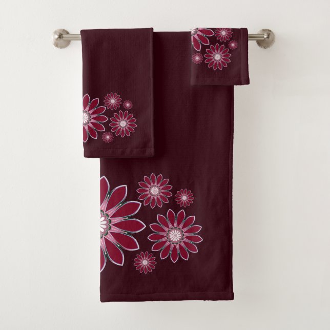 Burgundy Abstract Floral (In situ)