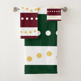 Burgundy and Emerald Stripes Polka Dots Christmas 