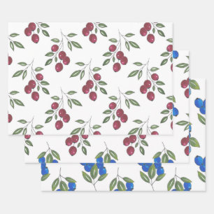 Burgundy Berries Patterns Papel de relleno