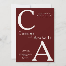 Burgundy Bliss: Invitación a la boda de la versión