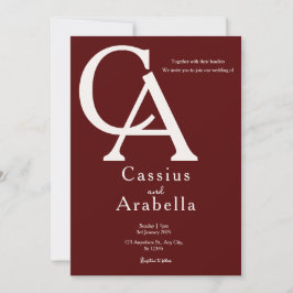 Burgundy Bliss: Invitación a la boda de la versión