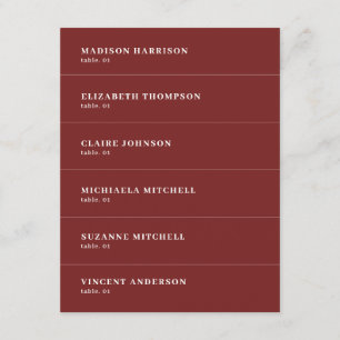 Burgundy Boda Lugar Tarjeta de nombre DIY