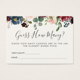 Burgundy Bouquet Baby Shower Juego de adivinanza