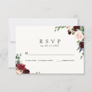 Burgundy Bouquet RSVP