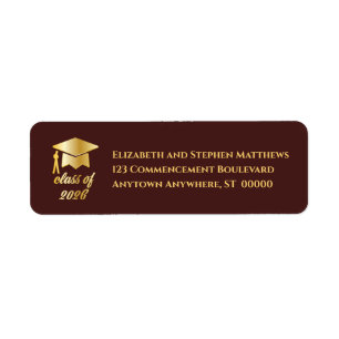 Burgundy Etiqueta de gorra de graduación de la p
