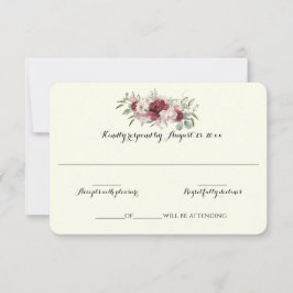 Burgundy Floral Elegante respuesta Boda de Woodlan