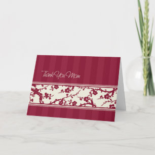 Burgundy Floral Mom Wedding Day Gracias Tarjeta