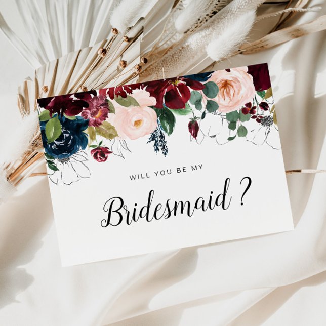 burgundy floral será mi tarjeta de novia (Subido por el creador)