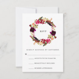 Burgundy Floral Watercolor RSVP