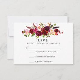 Burgundy Floral Watercolor RSVP