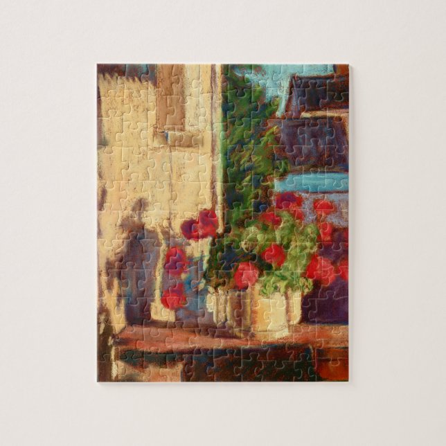 Burgundy Geraniums Jigsaw Puzzle (Vertical)