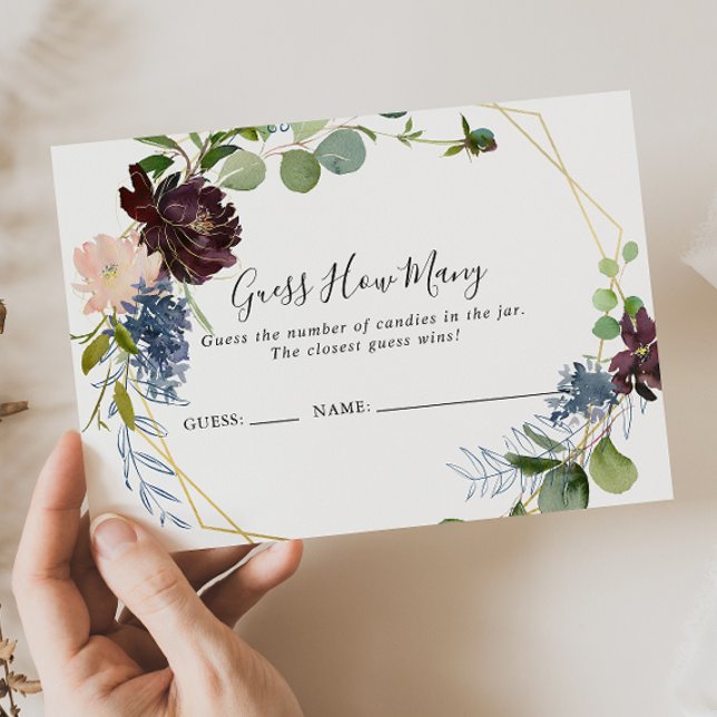 Burgundy Gold Geométrico Adivinan Cuántas Tarjetas (Subido por el creador)