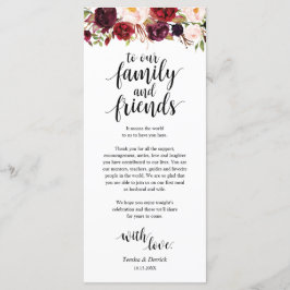 Burgundy Marsala, Lugar Entorno Tarjeta De Gracias