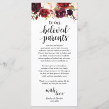 Burgundy Marsala, Lugar Entorno Tarjeta De Gracias