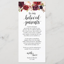 Burgundy Marsala, Lugar Entorno Tarjeta De Gracias