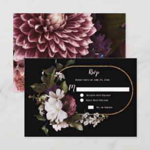 Burgundy Rosa Blanco Floral Dorado Marco RSVP
