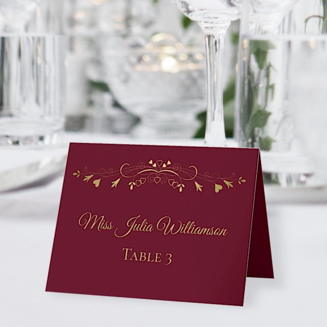 Burgundy y Boda de oro: tarjeta de lugar de vuelo  (Subido por el creador)