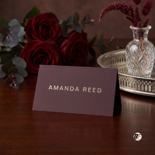 Burgundy y Dorado Minimalista Tarjeta de Asiento P